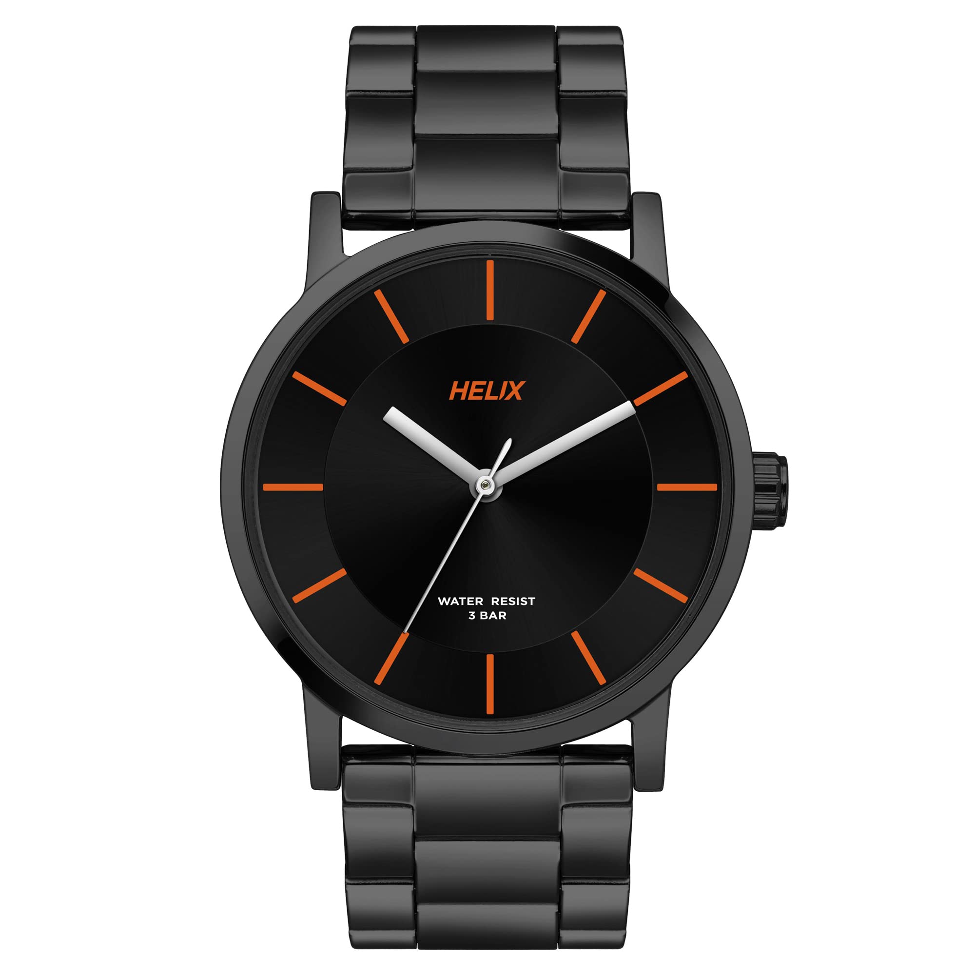Helix by Timex Black Round Analog Watches for Men | Quartz Movement Stainless Steel Bracelet Men Watches | Upto 30 m Water Resistance with Foldover Clasp Closure | Gift for Men TW035HG10 (B0BQY6B84V) Amazon Price History, Amazon Price Tracker