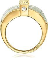 Vista 4 de Ross-Simons Jade Fortune, Prosperity, Longevity Ring With 18kt Gold Over Sterling