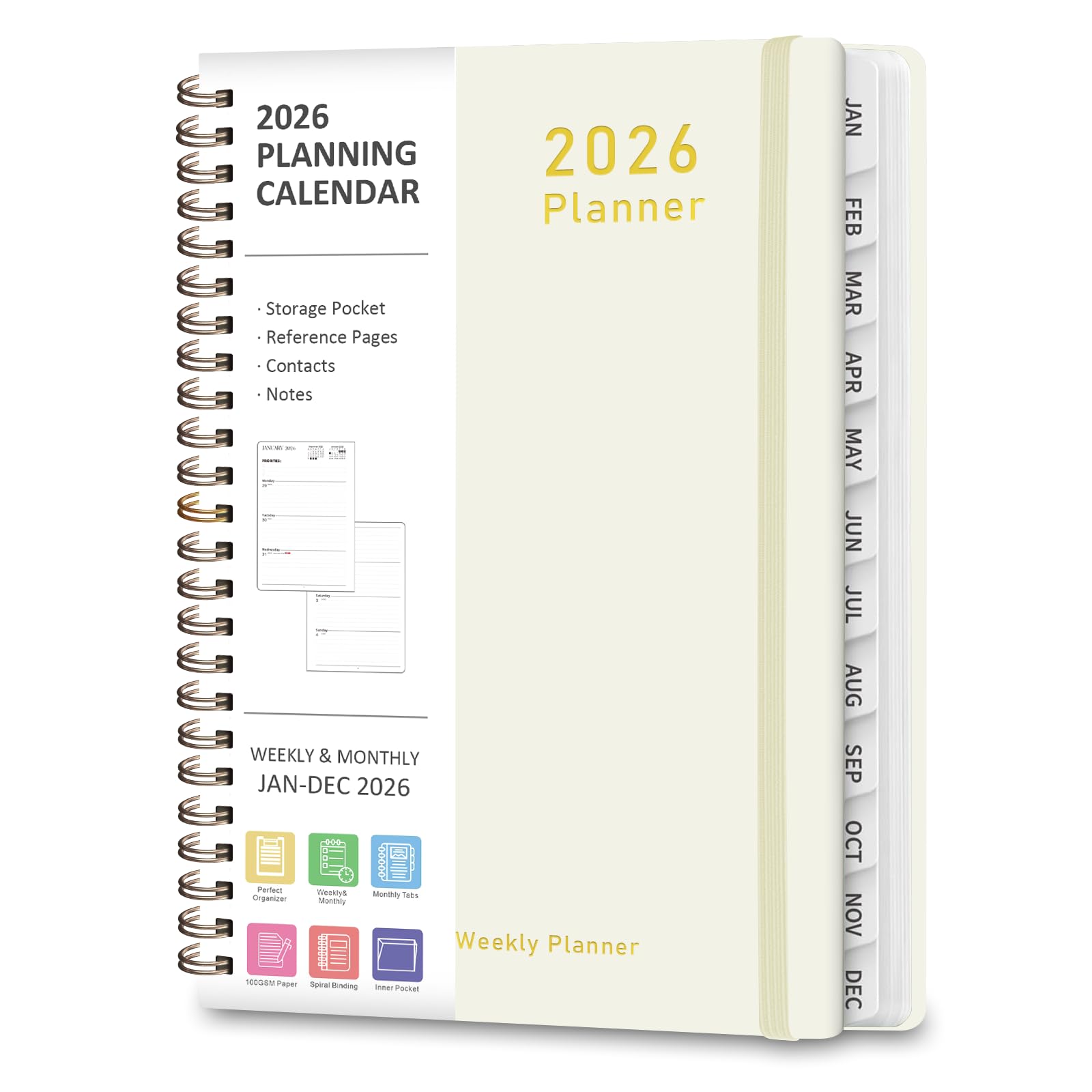 Photo 1 of 2026 Planner, Weekly and Monthly Calendar Academic Planner, Jan 2026 - Dec 2026, Planning Agenda Book for Desk Accessories and School Supplies - Letter Size(8.5'' x 11'')