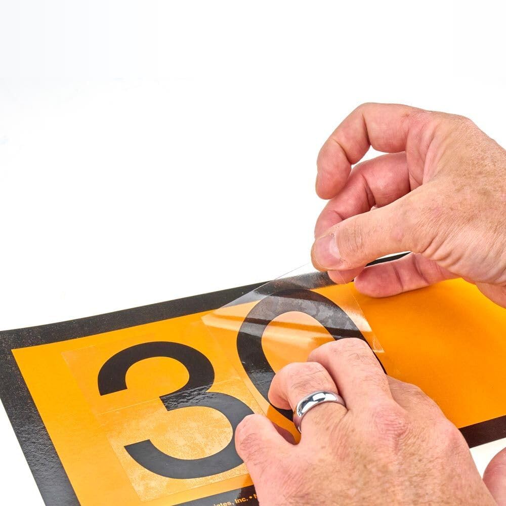 Vinyl Numbering Kit - 4.5"H Permanent Self Adhesive Clear-Back Vinyl with Black Numbers - 50 Decals of Numbers 0 Through 9, DOT Regulations Compliant, 500 Total Decals, J. J. Keller & Associates, Inc.