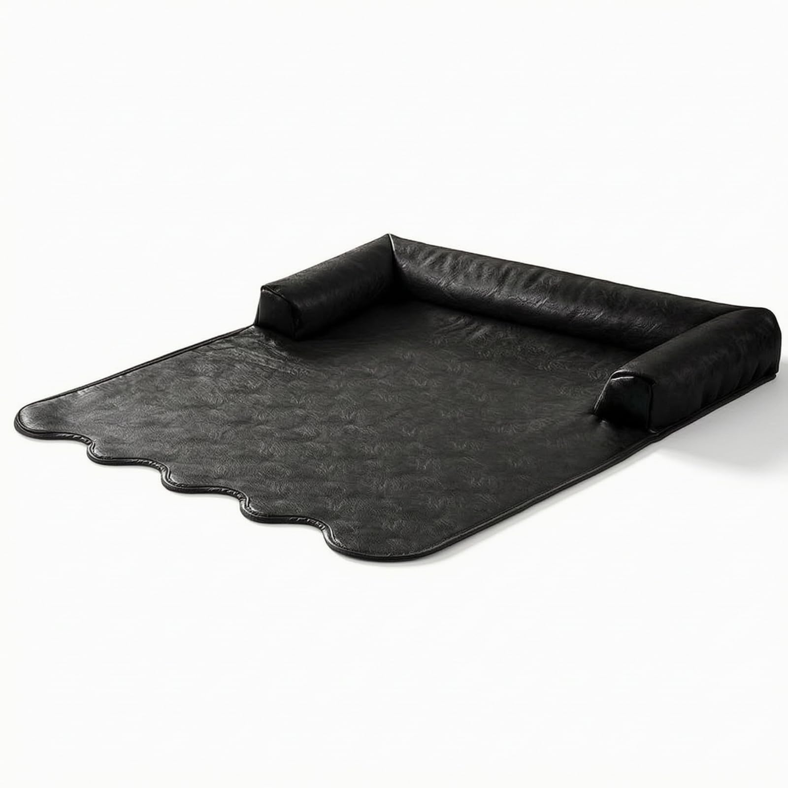 Cuccia con Bordi Rialzati Antigraffio Materassino Facile da Pulire Tappeto per Cani, Proprietari di Animali, Salotto, XXL - 80 90cm, Nero