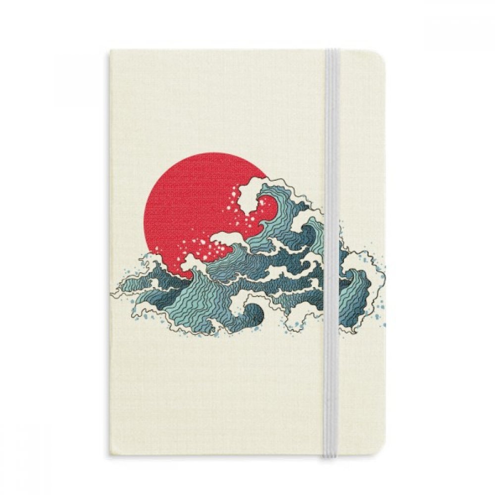 DIYthinkerJapan Red Sun Sea Watercolor Notebook Fabric Hard Cover Classic Journal Diary A5 A5 (144 X 210mm) Multicolor