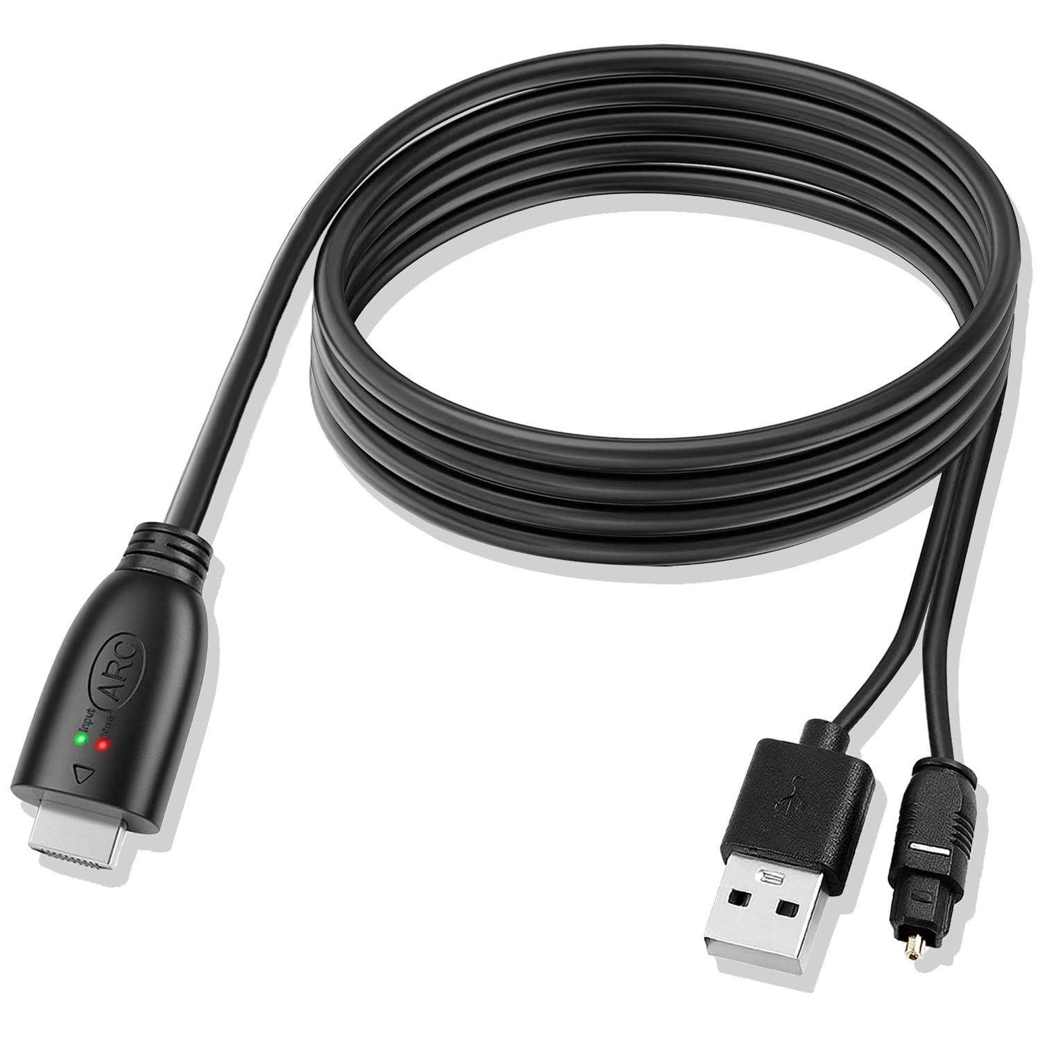 Photo 1 of 192KHz HDMI ARC to Optical Audio Adapter, HDMI ARC Cable for Soundbar to TV, Plug & Play Optical Audio to HDMI A RC Converter, Optical Audio Splitter Support for PCM/LPCM/Dolby 5.1/DTS 5.1[No CEC]