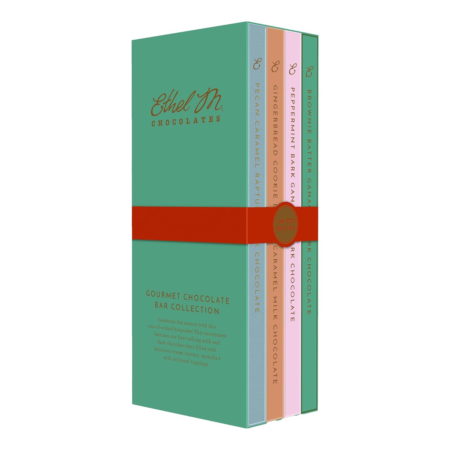 Ethel M Chocolates Holiday Luxe Library, 4Pack of Gourmet