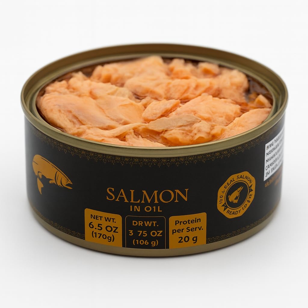 Aqua Gourmet Canned Salmon in Oil – Wild Flavor from Chilean Patagonia, 6.5 Oz