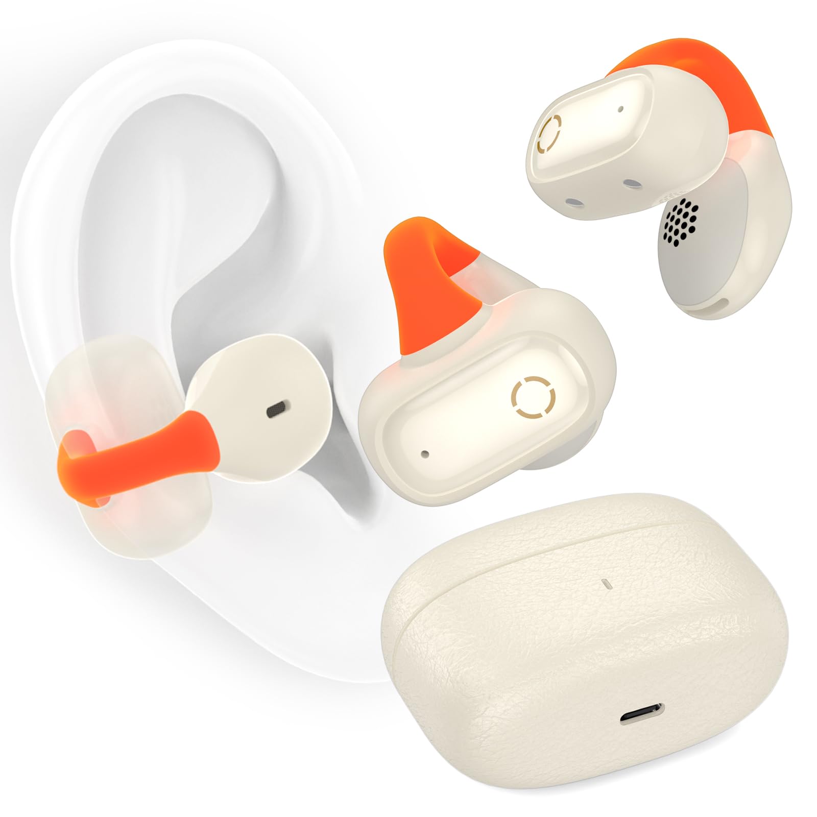 Wireless Headphones Open Clip-On Ear Buds Ergonomic Earbuds Bluetooth Earphones with Mic Small Lightweight for Sports & Exercise Fitness Workouts Running Head Phones for iPhone iOS Android Men Women-image-37