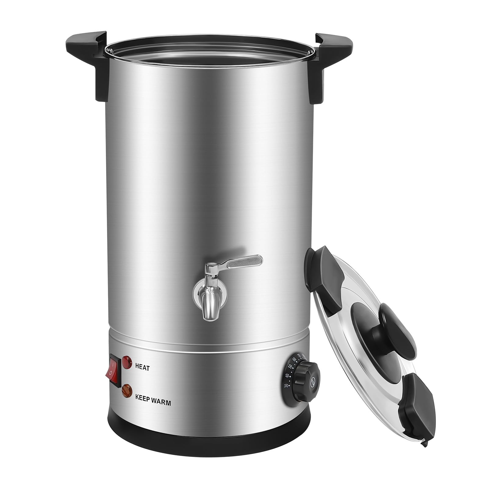 PUDLOR Olla de fusión de cera de 1800 W, 10 l, máquina de fusión de cera comercial grande 86 ℉-230 ℉ Temperatura Calefacción por suelo completo Termostato Interruptor de un botón para derretir