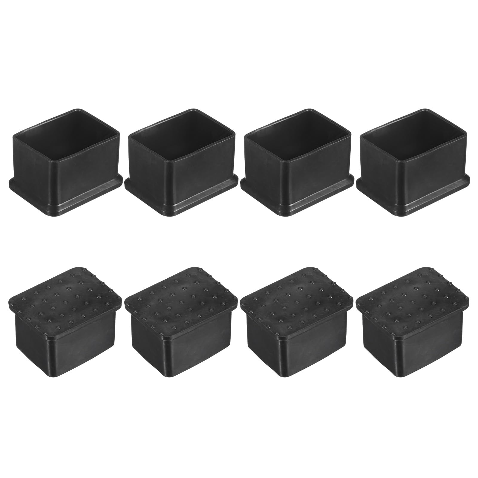 M METERXITY 8-Pack Rectangle Chair Leg Caps, 1.2 x 1.57" (30 x 40mm) PVC Chair Leg Floor Protectors for Chairs/Table/Bed
