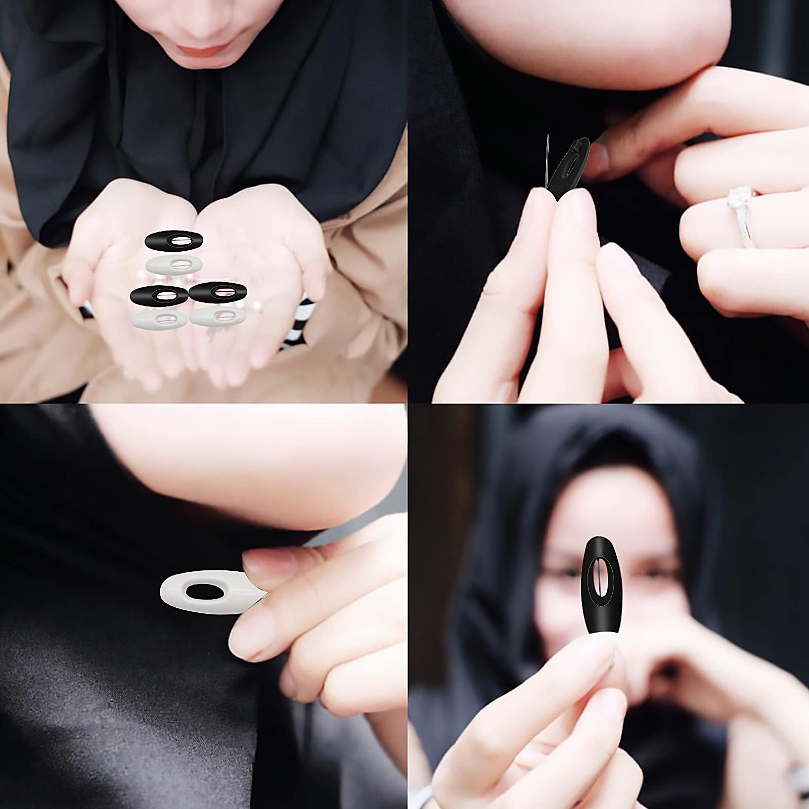 Spille per Hijab 30 Pezzi, Spille di Sicurezza Nero Bianco