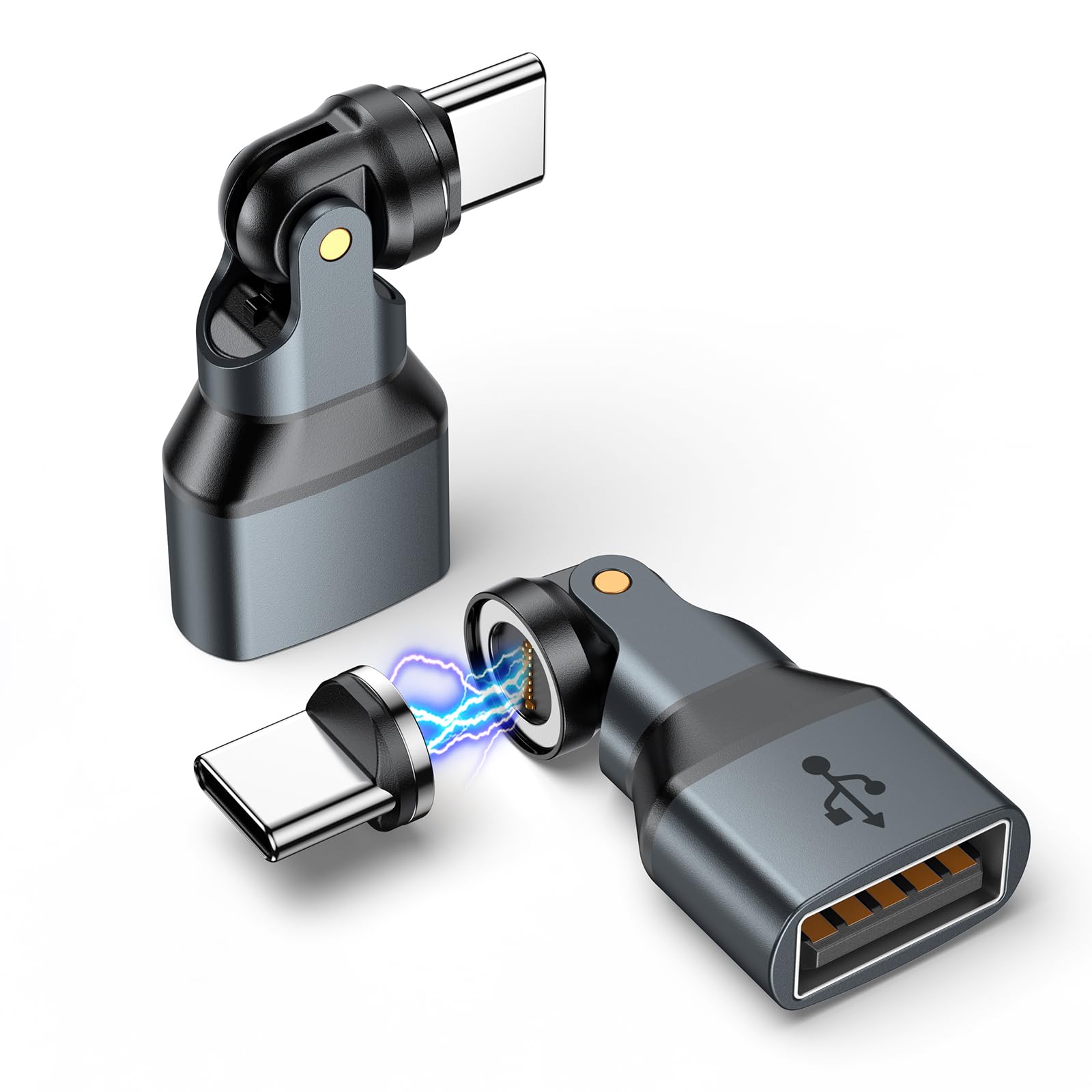 VAFOTON Câble De Charge Magnétique à 9 Broches - 2 M - 540 ° - Câble De Charge Magnétique 3 En 1 - Câble De Données 18 W Pour Type C/Micro USB/produits