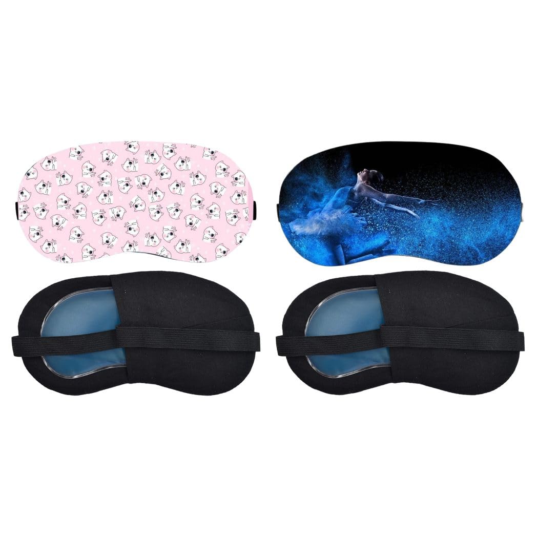 Aoxeria Pink Mini Unicorn Pattern, Blue Spirit Horse Sleeping Mask Combo, Soft Comfortable Light-Blocking Eye Cover for Women, Men & Kids, Reusable Blindfold for Night Sleep, Nap, Travel (Pack of 2)-image-43