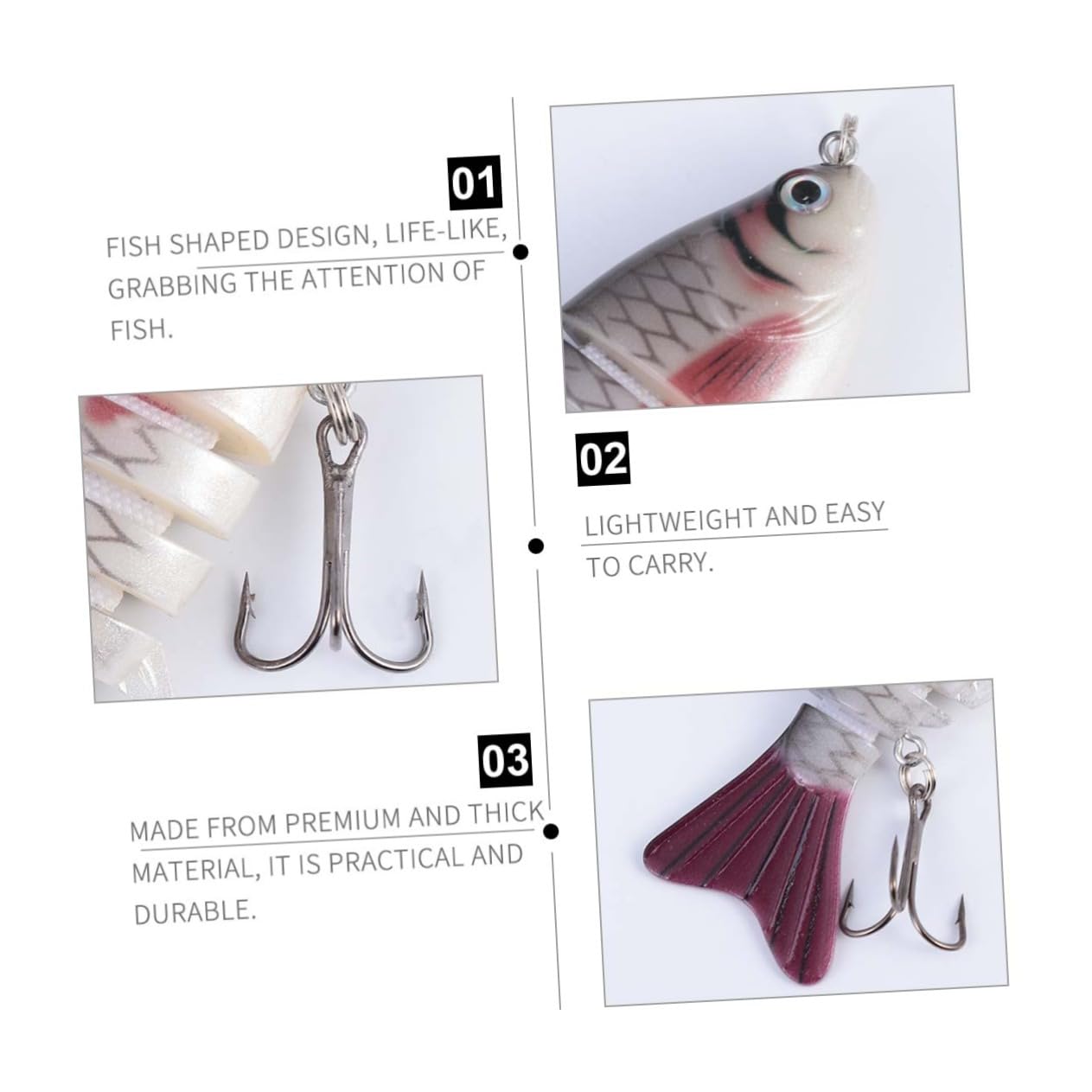 Lot De 6 Leurres De Pêche En Eau Salée - Variété De Formes - Sac De Rangement Inclus - Idée Cadeau