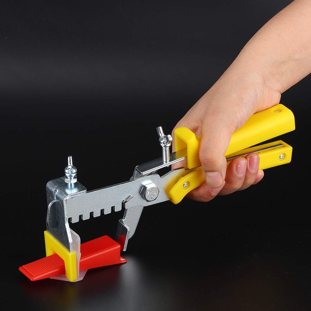 Sistema di livellamento per piastrelle, strumenti per sistema di livellamento per piastrelle in plastica da pavimento, 500 x clip + 200 x cunei + 1 x pinze