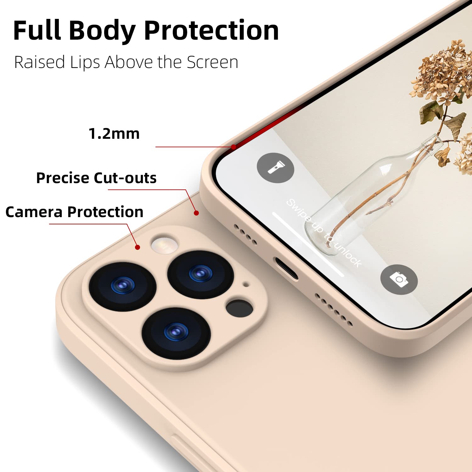 ElestBela Custodia In Silicone Per IPhone 12 Pro - Ultra Sottile, Cachi, Con Microfibra, Supporta Ricarica Wireless - 5