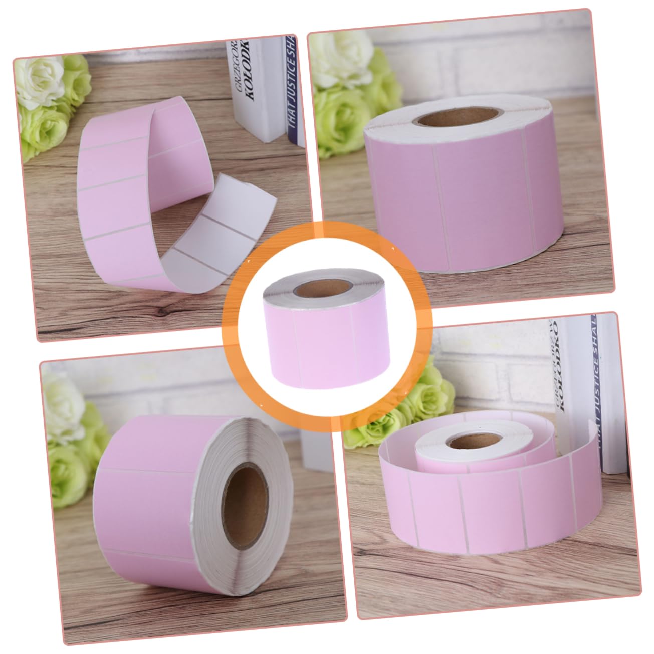 Etichette Rosa in Carta Termica per Etichettatrice Autoadesive Resistenti All'acqua, 2 Pezzi da 60x40mm Chiare e Precise per Spedizioni