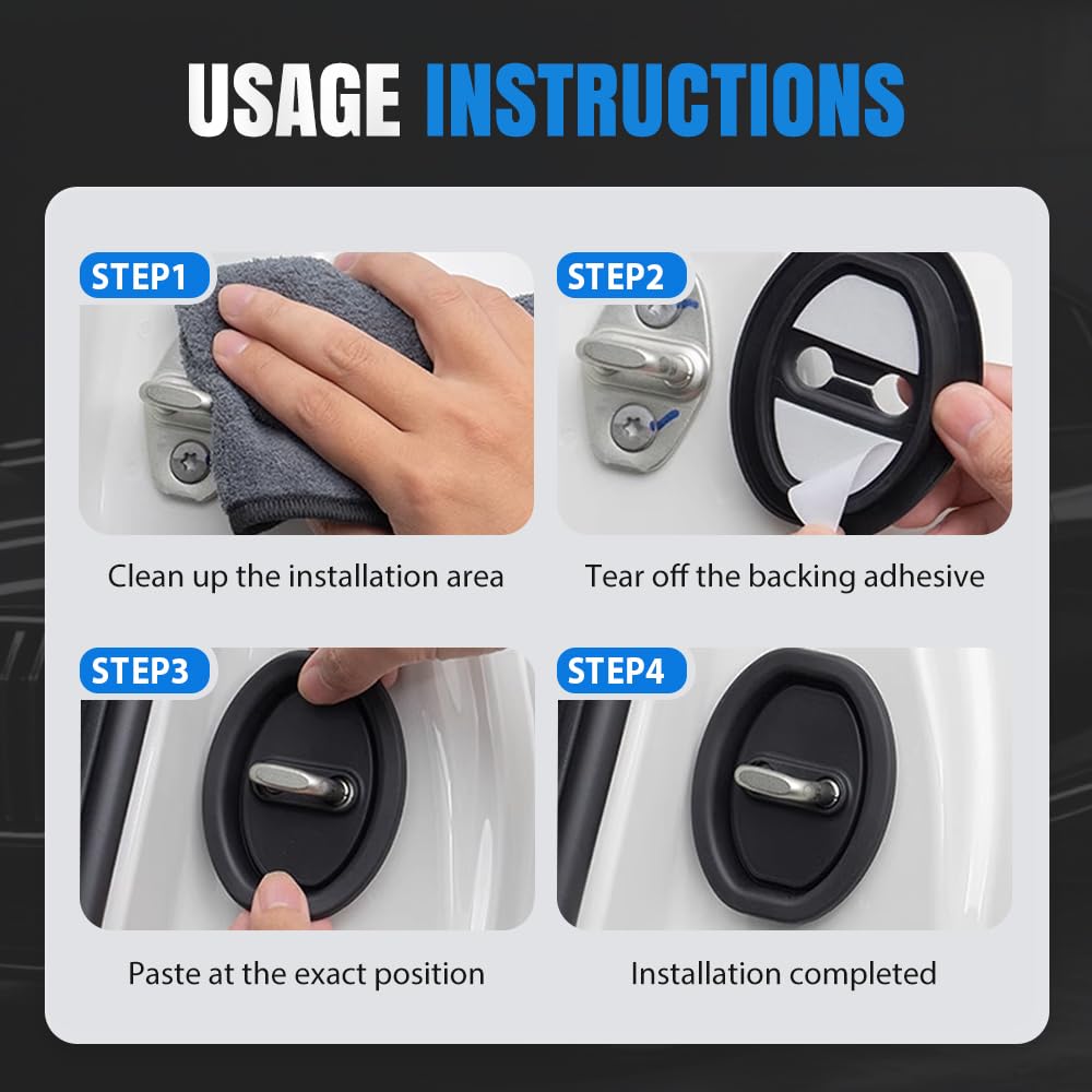 Car Silicone Door Latch Protective Cover 2025 Upgraded Silicone Car Door Lock Cover Universal Automotive Exterior Accessories for — view 3