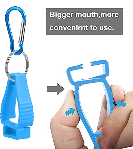 Miniatura 2 de Paquete de 12 clips para guantes, clip de seguridad para el trabajo, accesorios de hebilla para colgar guantes (azul nuevo)