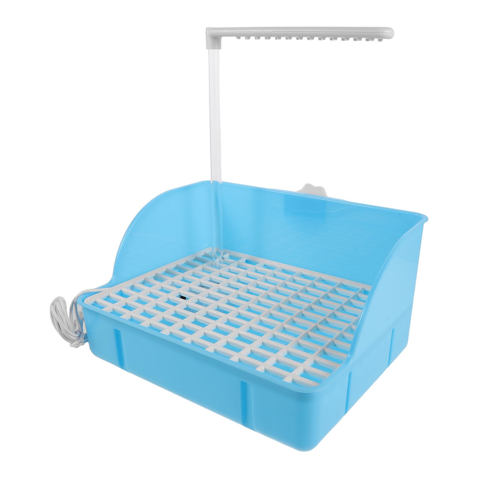 Vasca da Bagno per Uccelli Pappagallo Doccia a Ricircolo Silenziosa, Vasca Doccia per Animali Domestici Portatile in Plastica Azzurra, Accessorio Gabbia Uccelli per Bagnetto