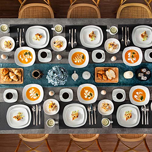 MALACASA, serie ELISA, Vajillas de Porcelana servicio de Cena Servicio de combinación de 100 piezas… - Imagen 5