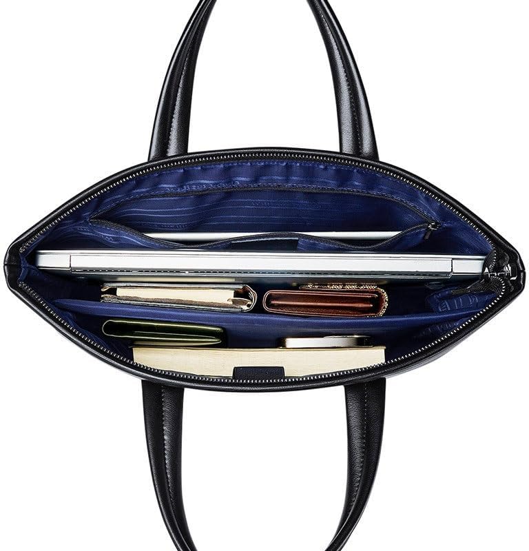 Man Briefcase Computer PU Leather Business Notebook Waterproof Wear-resistant Document Bag