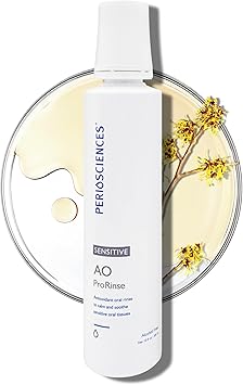 PerioSciences AO ProRinse Sensitive Gums Mouthwash with Antioxidants Oral Rinse for Gum Health 10 fl oz / 300ml