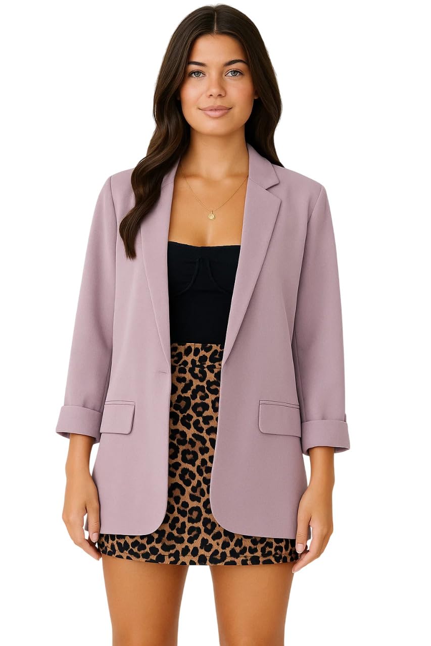 Womens Soild Regular fit 3/4 Sleeve Formal -Casual Blazer