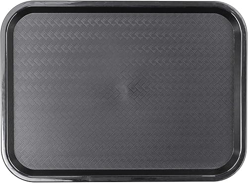 Miniatura 9 de Restaurantware Bandejas de comida rápida de 12 x 16 pulgadas, 10 bandejas rectangulares de plástico para servir – Bandejas de plástico negro