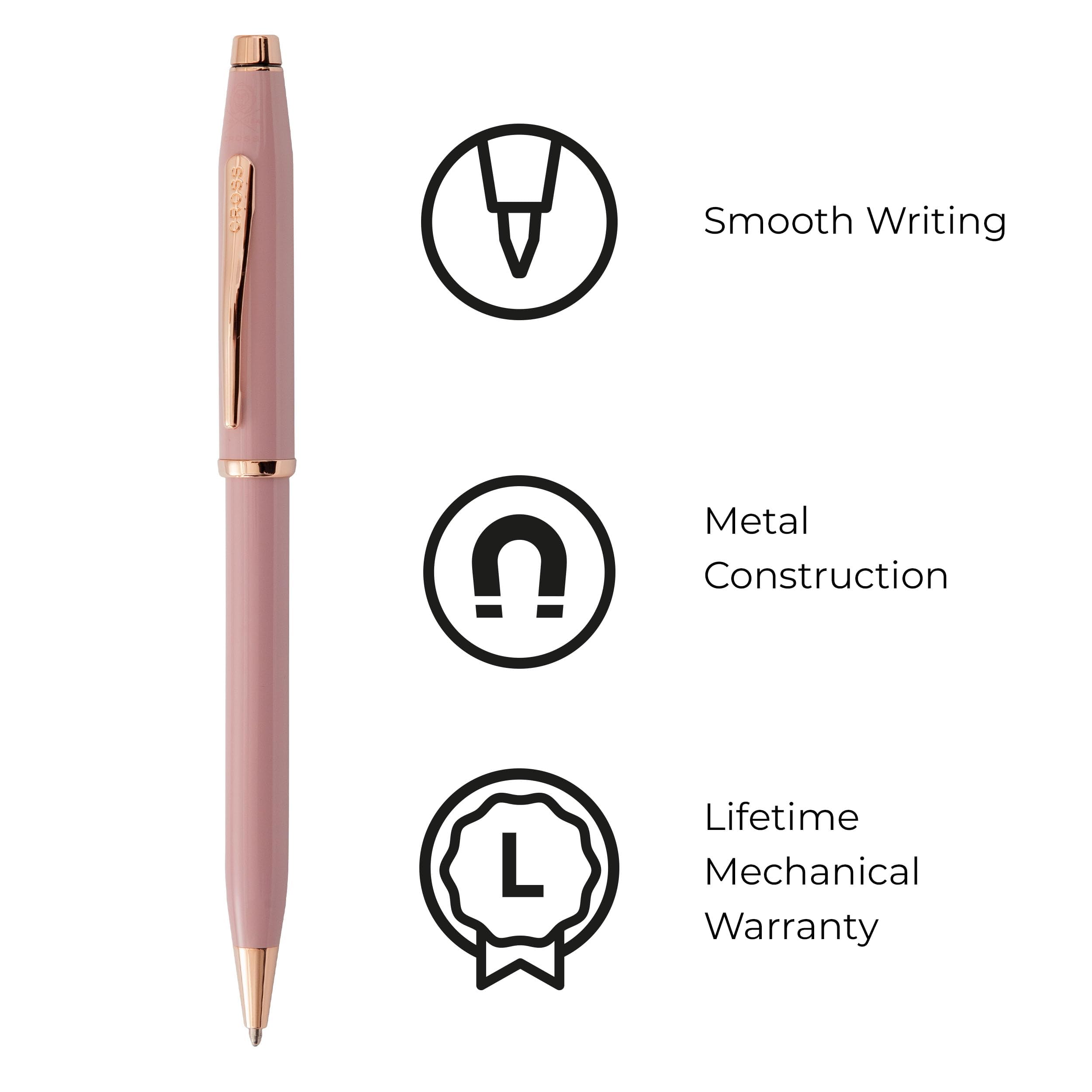 Cross Century II Smoky Pink with Rose Gold Plated Appointments Ballpoint Pen — view 3