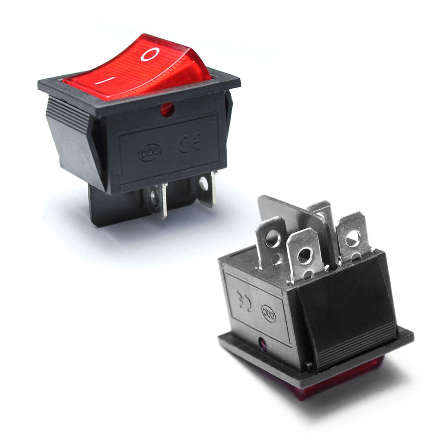 6 interruttori a bilanciere KCD4 On-Off con 4 poli, 2 posizioni AC 16A/250V 20A/125V /rosso