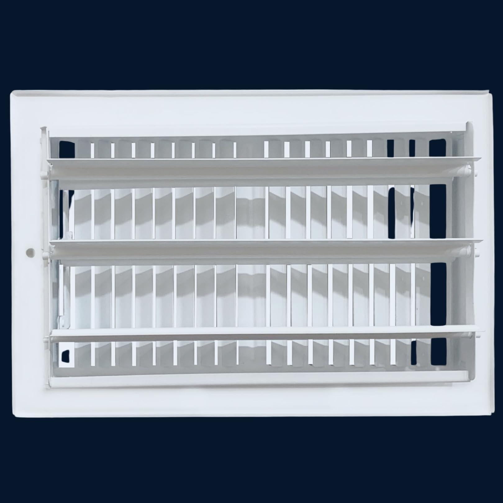 Cubierta de ventilación blanca de 6 x 10 pulgadas (apertura de ducto) para piso, rejilla unidireccional, cubierta de acero sólido HVAC