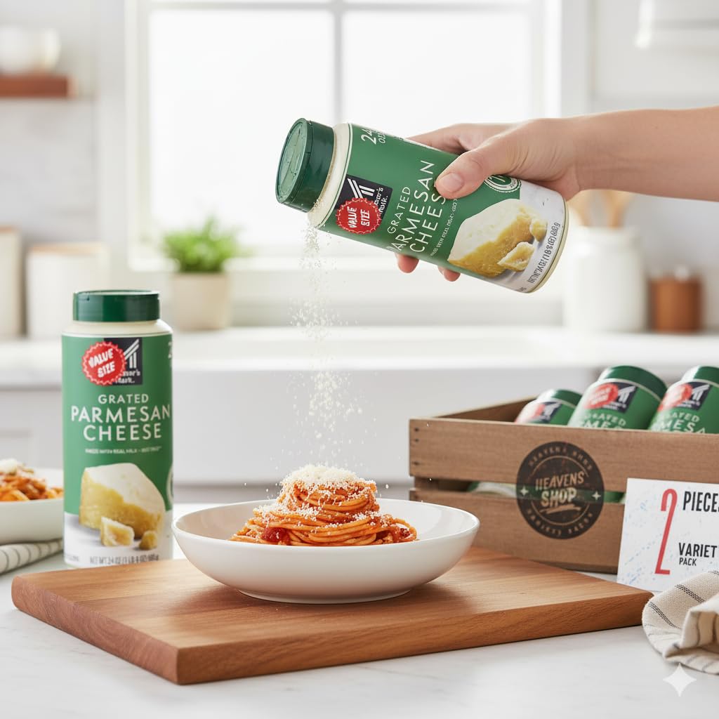 Real Milk Member''s Mark Grated Parmesan Cheese, 24 oz. Variety Pack (Pack of 2)