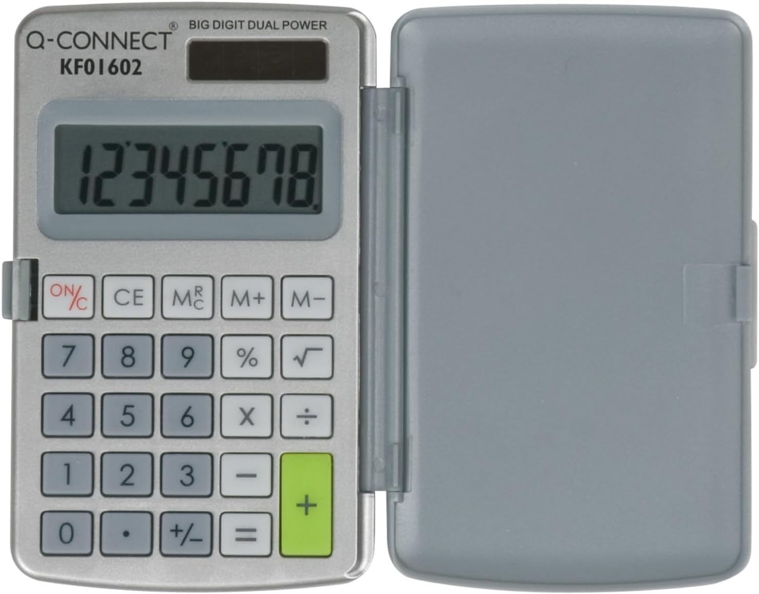 Q-Connect 8-Digit Pocket Calculator, Grey, White