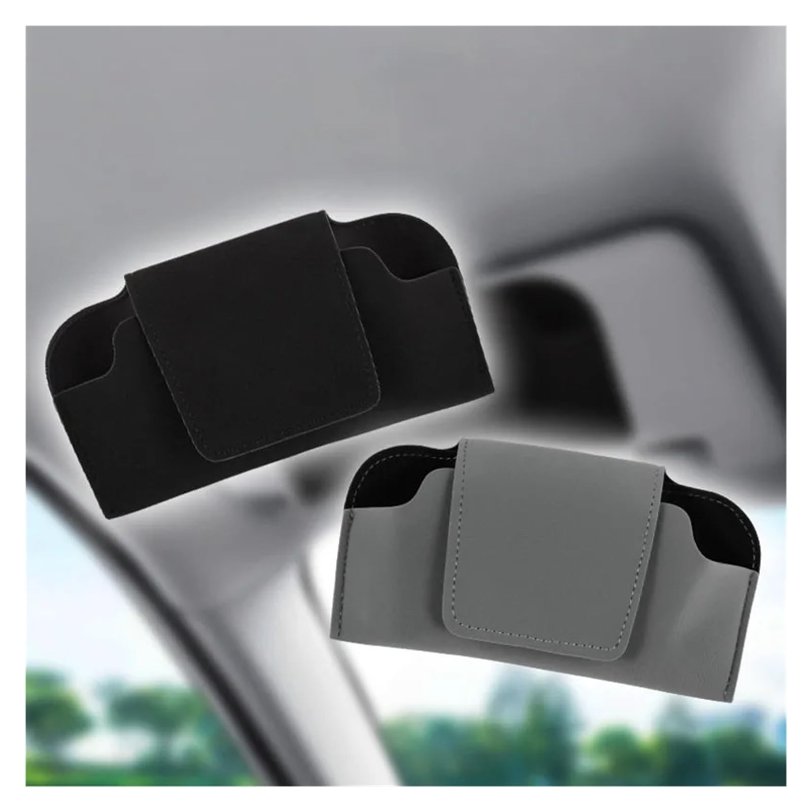 Support Universel Lunettes Auto pour Voiture Pare-Soleil Plaque Étui À Lunettes Auto Parasol Pince De Soleil Support Organisateur Daim