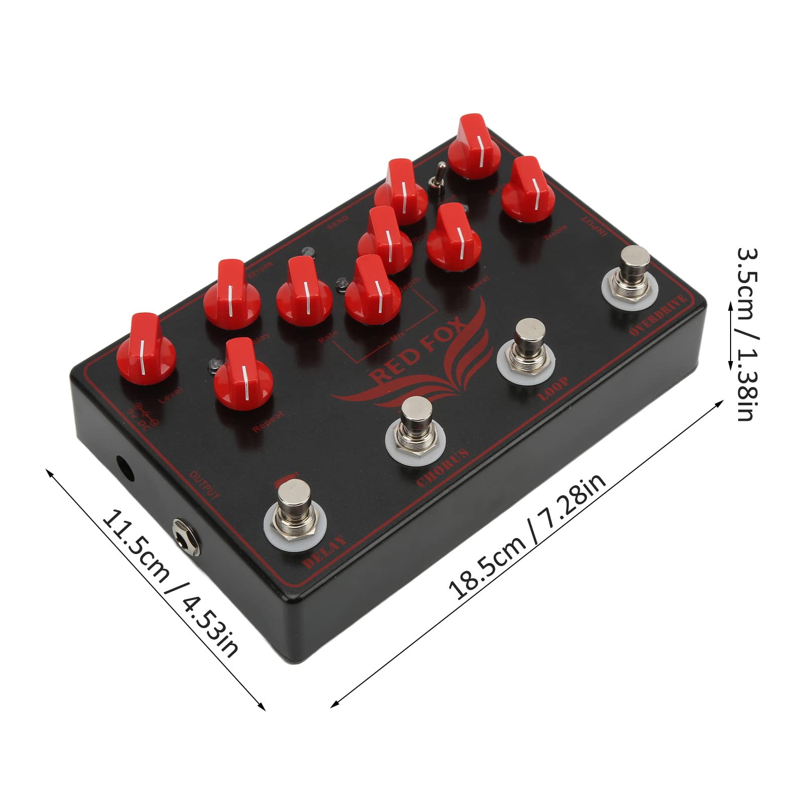 RiToEasysports Multiefektowy Syntezatorowy pedał Gitarowy z Dobrymi Efektami Modulacji Analogowej Chorus dla Gitarzystów Black Metal