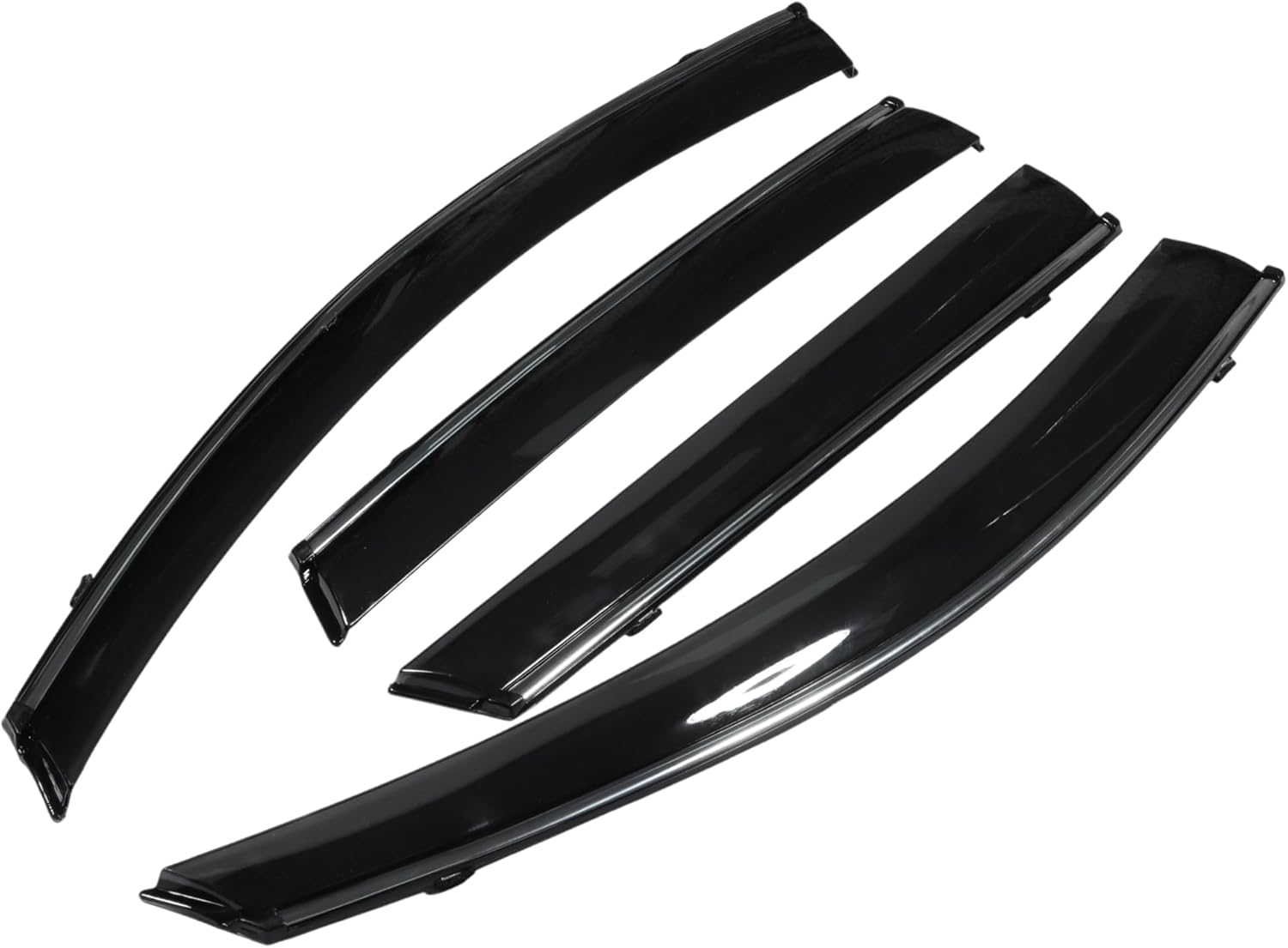 Window Deflectors for Nissan Qashqai Mk2 2014-2021 5 Door SUV Outside Mount Side Window Vent Visors Black Reinforced Acrylic 4 Pcs