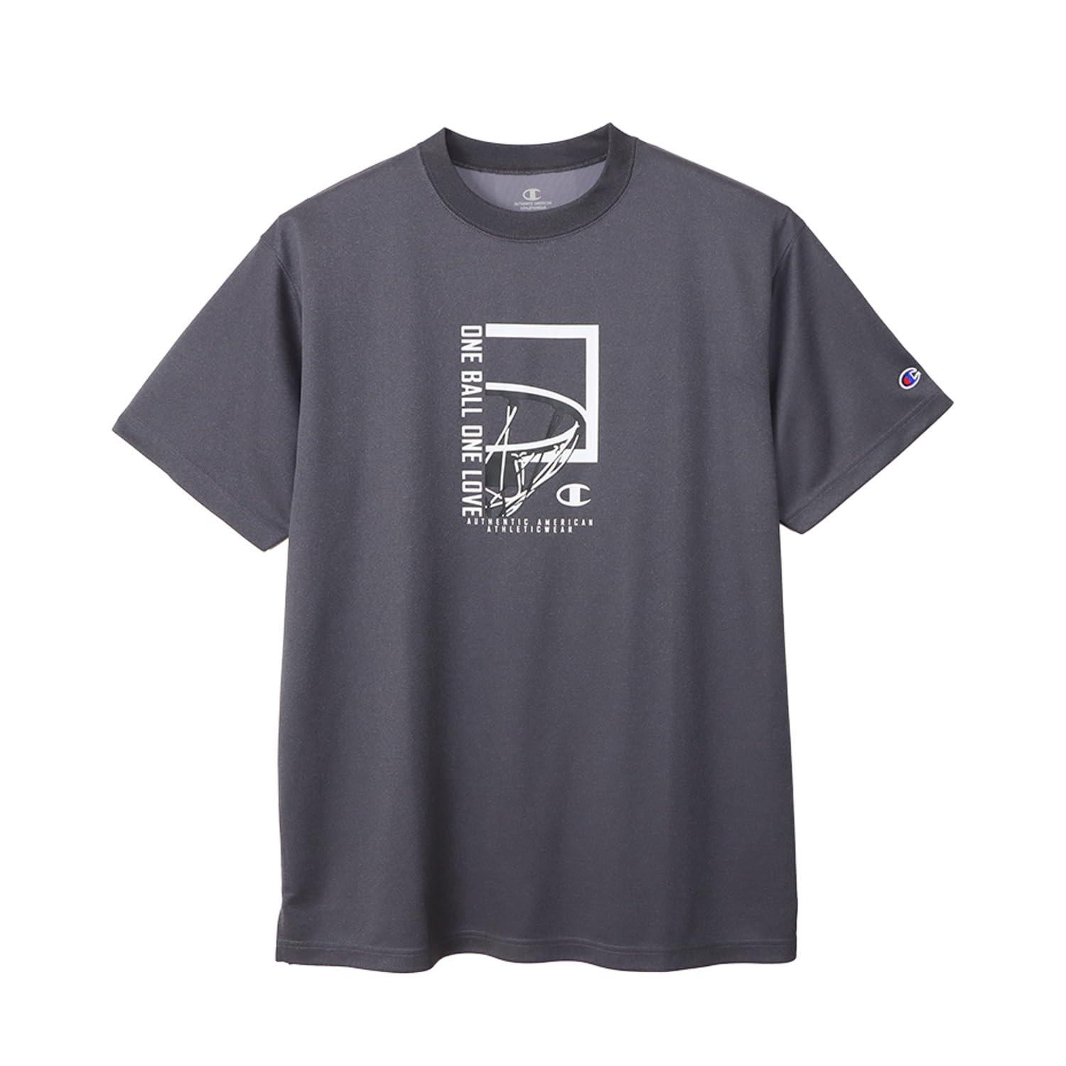 [チャンピオン] Tシャツ 半袖 丸首 抗菌防臭 速乾 グラフィックプリント ラバープリント ショートスリーブTシャツ バスケットボール E-MOTION