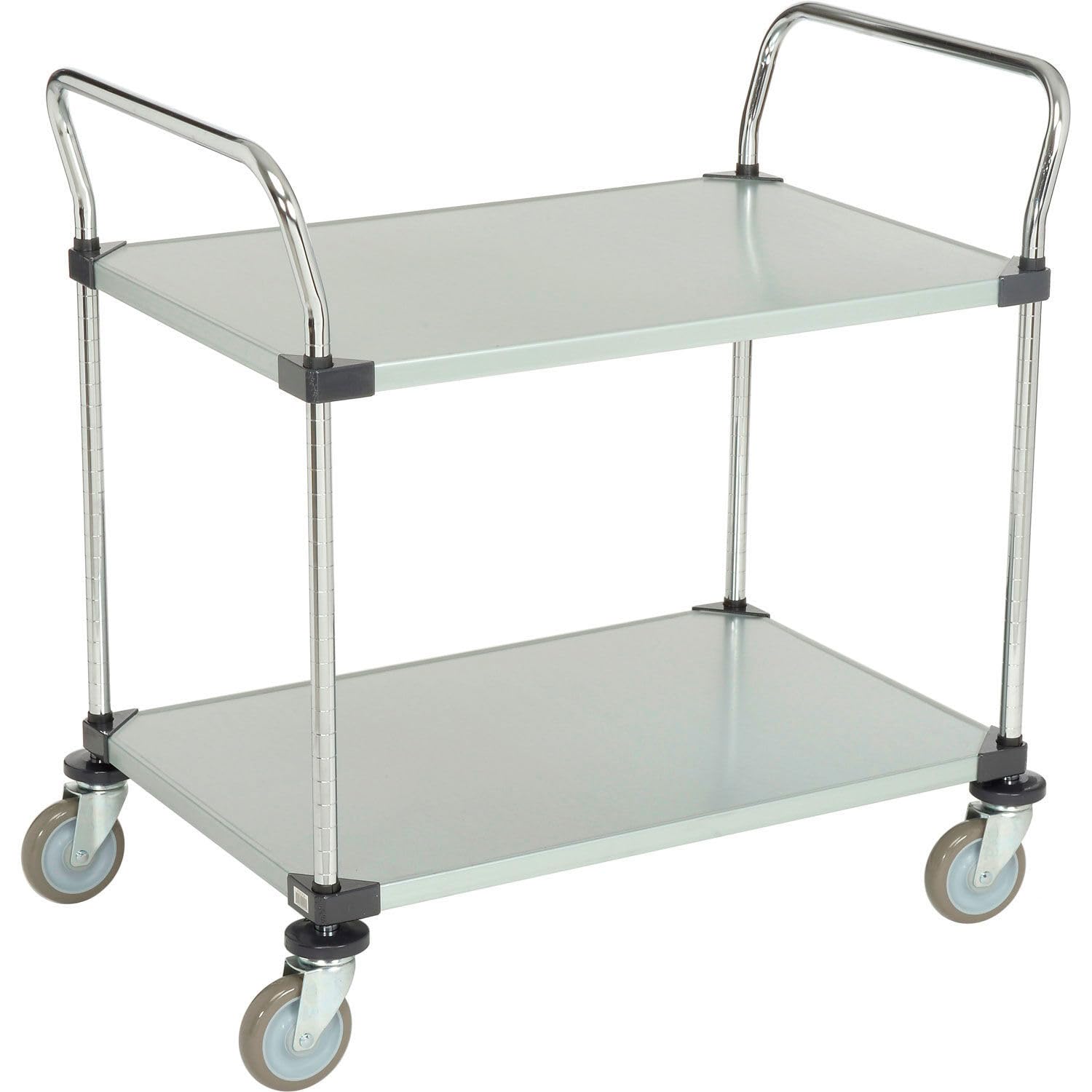 Galvanized Steel Utility Cart by Nexel – 34.2"L x 24"W x 38"H, Galvanized Steel, Gray, Model 24363P2SZ