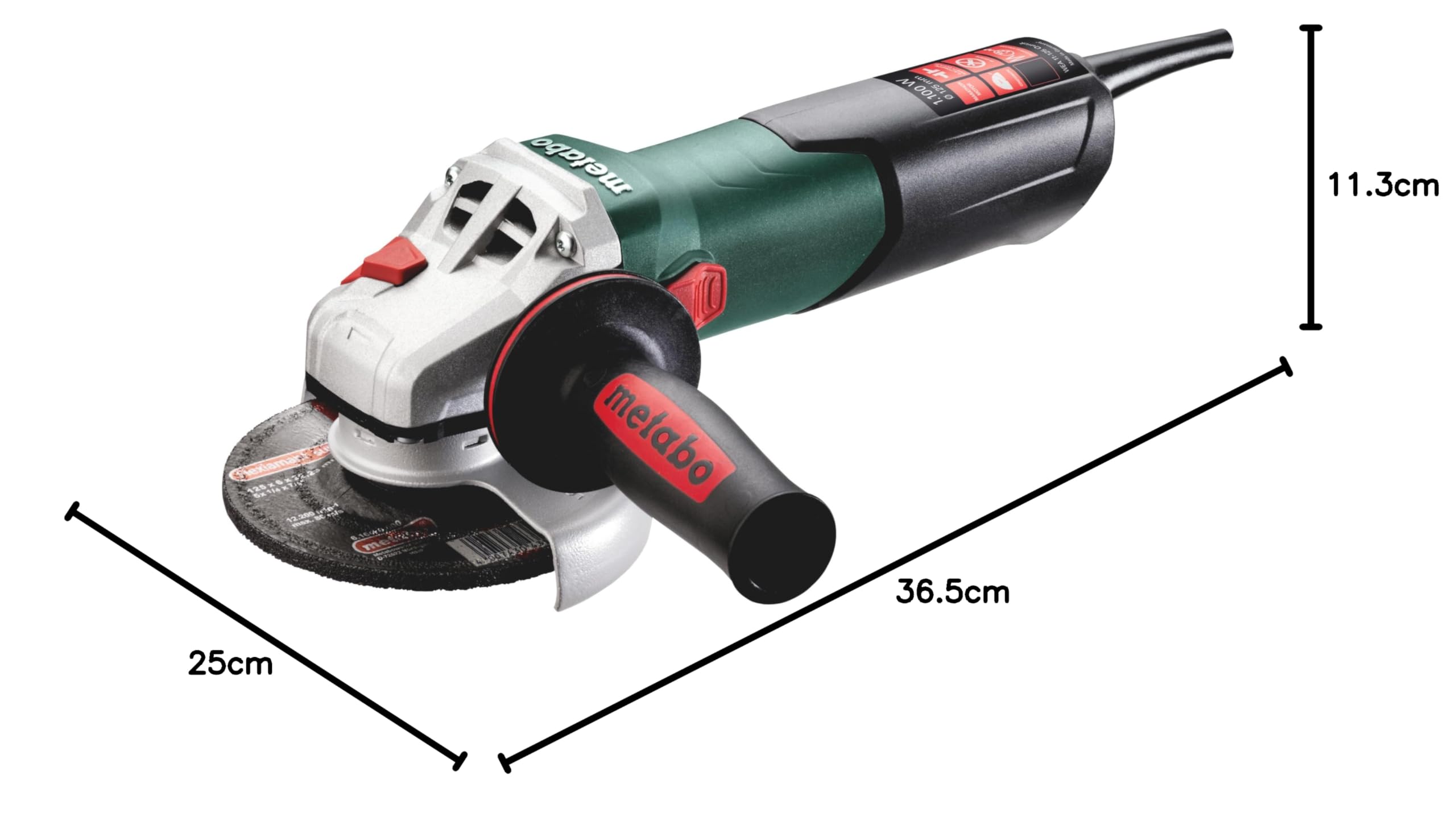 Metabo Szlifierka kątowa WEA 11-125 Quick (603626000) karton, 1100 W, średnica tarczy: 125 mm, prędkość obrotowa biegu jałowego: 10500 /min