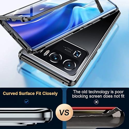 Miniatura 5 de QUIETIP Funda compatible con Xiaomi Mi 11 Ultra, funda magnética de metal transparente de cristal, marco de metal de cuerpo delgado, vidrio templado