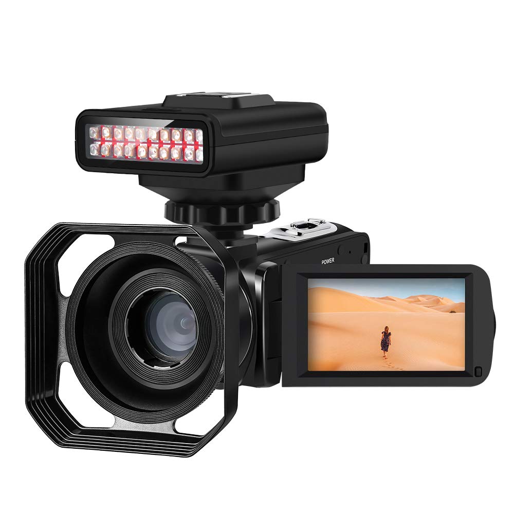 Ordro 2K Digital Video Camera IR Infrared Night Vision Camcorder 16X  Digital Zoom Vlogging Inch 30FPS with Lens Hood, Infrared Night  - Main Image