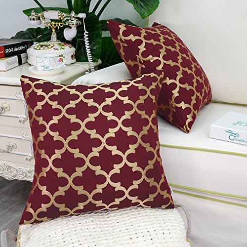image for CaliTime Pack of 2 Soft Throw Pillow Covers Cases for Couch Sofa Home 