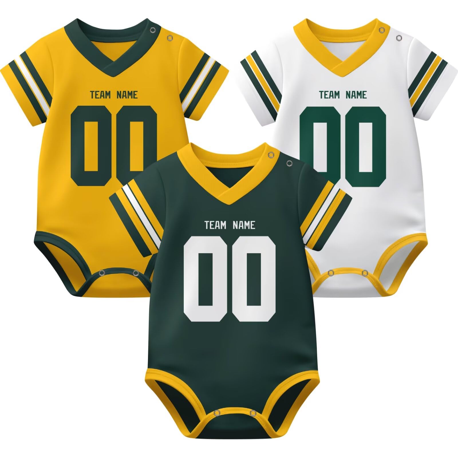 KREDE Baby Clothes Unisex Bodysuit Jersey Style Custom Name Number for Baby Boys