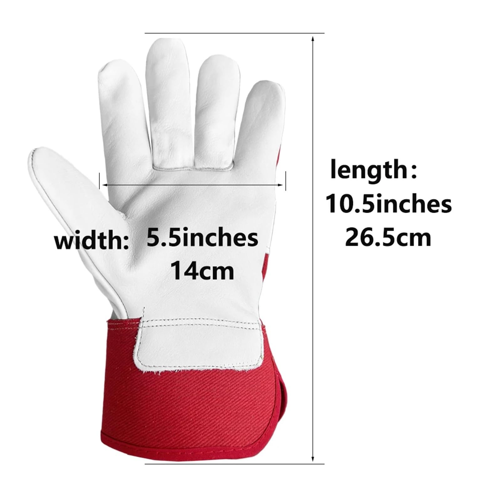 Compatible con guantes de trabajo de cuero de vaca, guantes protectores de palma acolchados for soldar, jardinería, tareas industriales de alta resistencia