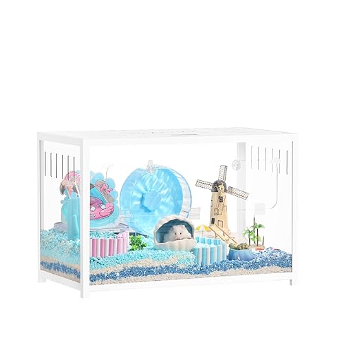 BUCATSTATE Hamster Cage Metal 2.0 - Small Animal Habitats Large Stackable with Top Access Easy Assemble 31.4L*17.6W*20H Inches Dwarf Syrian Hamster House for Guinea Pig, Gerbil (552sq inch White) - 31.4" L x 17.6" W x 20" H - White