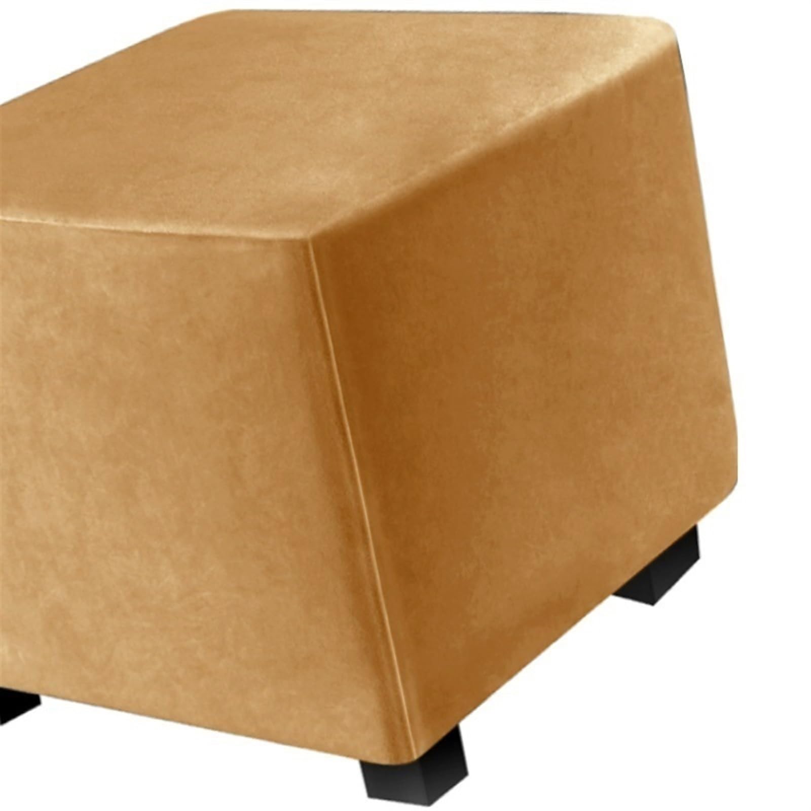 ILiemao Ottoman Covers Stretch Square Foot Stool Covers Stretch to Fit Square Storage Stool Ottoman Covers Footstool Protector for Living Room，Removable Washable(Color:Khaki,Size:65x65 cm 25x25 in)