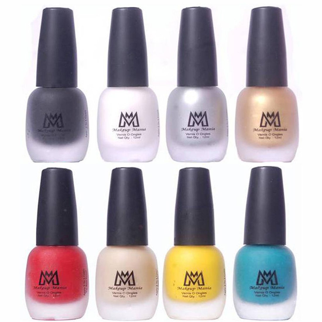 Velvet Nail Paint Combo, Matte Nail Poilish Set of 8 Pcs, Multicolor (MM # 15-19)