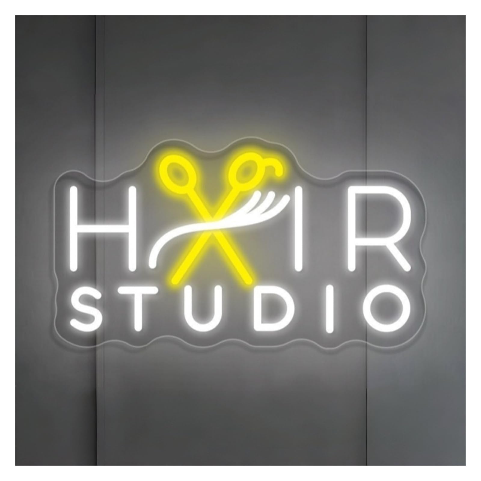 RONGCH Hanging Art Signs Hair Studio Neon Sign Salon Decor Business Gameroom Bedroom Bar Livingroom Birthday Party Wall Decoration 50cm