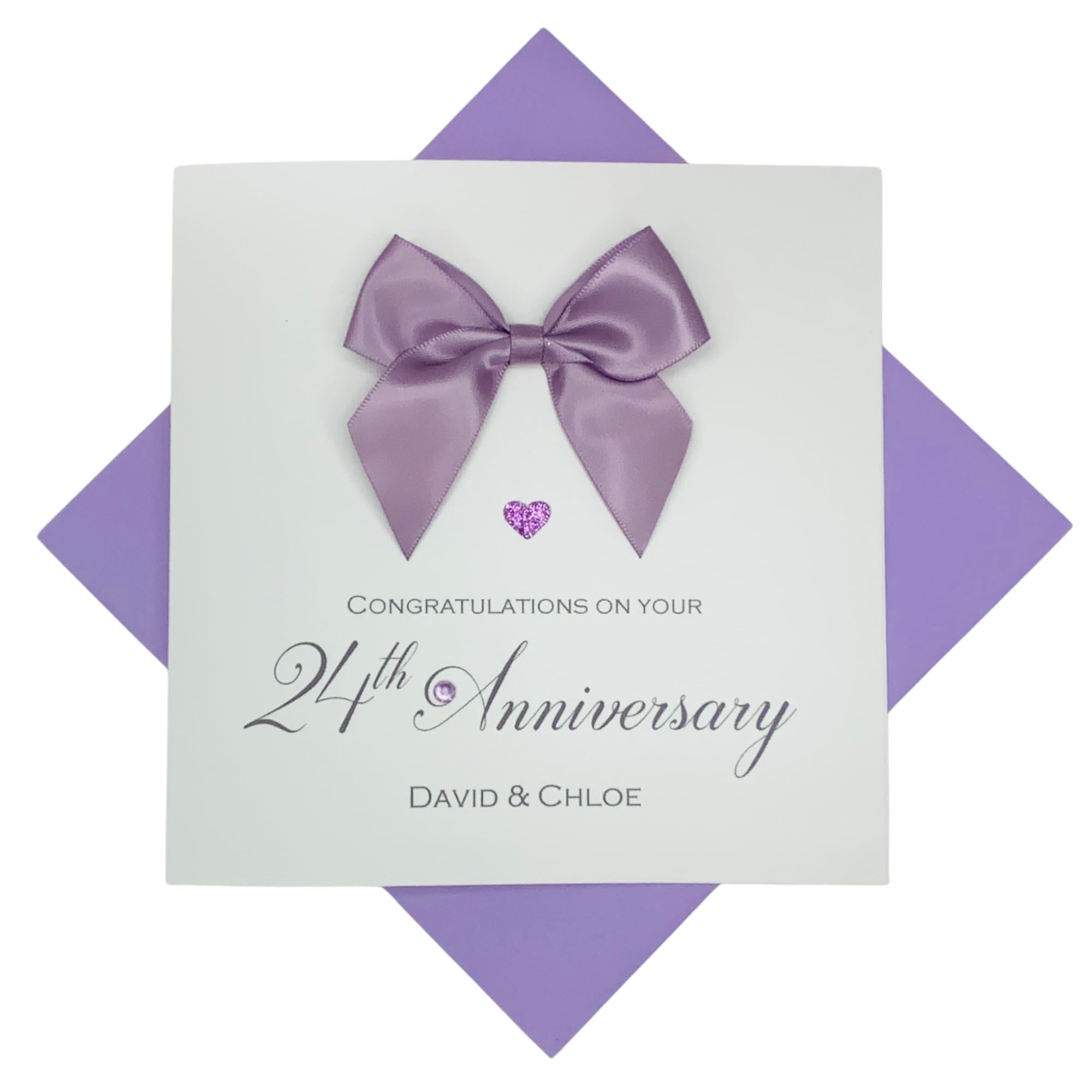 24th Wedding Anniversary Card Personalised Opal 24 Years β RE 24