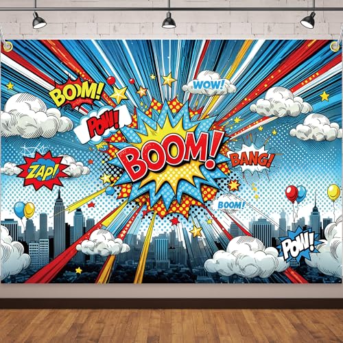 Hero Cityscape Photography Backdrop 7x5ft Comic Skyline Buildings...