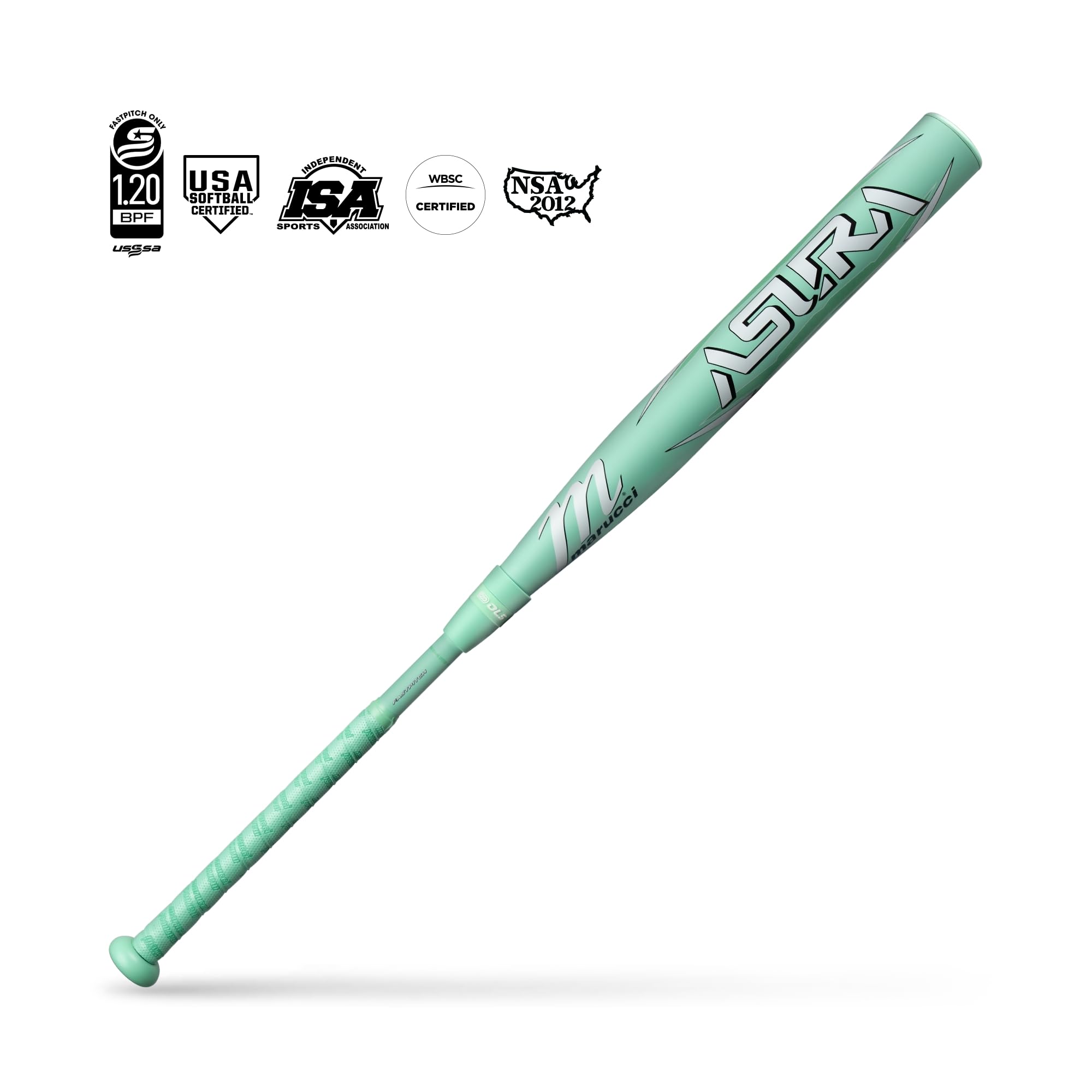 Marucci Asura Fastpitch Softballschläger für Kraft und Kontrolle mit Gap Sync Barrel & Steuergriff zur Minimierung von Vibrationen, Verbundwerkstoff, alle Felder und Assoziationen, Mint